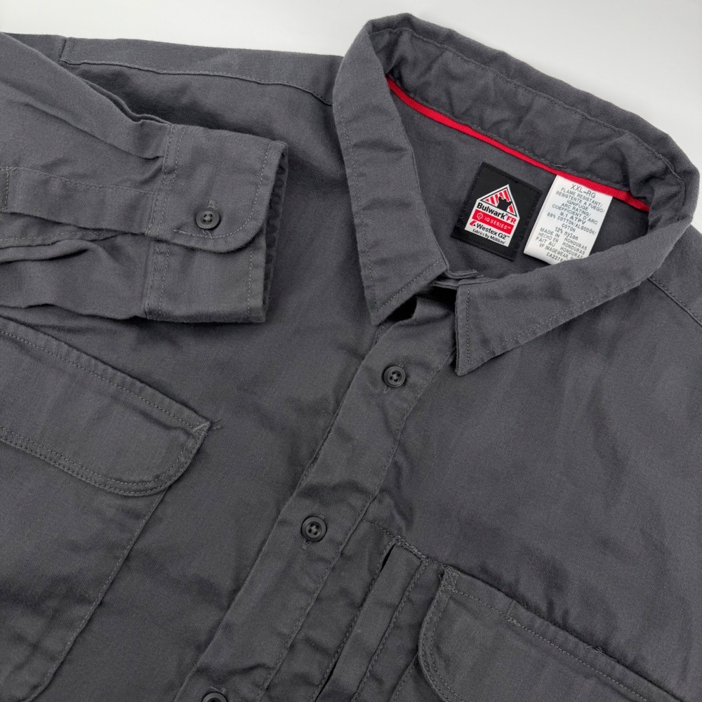 Bulwark FR Shirt Mens XXL Charcoal Grey iQ Series Westex G2 Flame Resistant CAT2